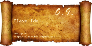 Olexa Ida névjegykártya